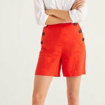 Boden Falmouth Linen Shorts Orange Sunset size 4 NWT‎ Photo 0
