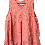 Croft & Barrow  Summer Peach Sleeveless Linen Blend Women Size XL Top Beach‎ City Photo 0