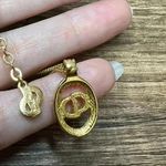 Christian Dior Vintage Logo Oval Pendant Necklace Photo 5