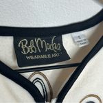 Bob Mackie Wearable Art Cream Black Fleece Embroidered Full Zip Jacket Coat Vtg Photo 5