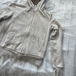 Uniqlo  Sherpa Lined Zip Hoodie Heather Gray Women’s XS Faux Fur Fleece Jacket Photo 2