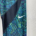 Nike Pro Dri-Fit Black & Green Geometric Sunburst Leggings Photo 2