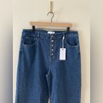 RISEN Jeans High Rise Wide Leg Button Fly Dark Wash Denim Size 2X 18 / 20 NWT Blue Photo 5