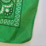 Lime Green Paisley Bandana Scarf with Black and White Pattern Photo 3