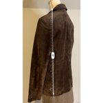 Women’s Suede 100% Genuine Leather Blazer 10 Espresso Brown Photo 4