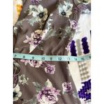 Storia Floral Gray/Purple Deep V Tie Chiffon Tie 3/4 Sleeve Midi Dress Size S Photo 10
