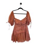 ASOS Off The Shoulder Coquette Voile Mini Dress With Lace Photo 5