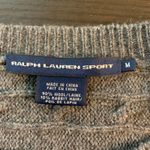 Ralph Lauren Sport Wool Blend Rabbit Gray Cable Knit Crew Neck Sweater Preppy Gray Size M Photo 3