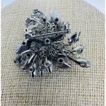 VTG Gorgeous Prong Brooch Smoky Gray Milk Color Stones & Clear Prong Set Brooch Photo 1