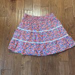 J.Crew red floral smocked waist lace tiered skirt size large Red Photo 2
