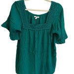 Maurice's Flowy Green Crochet Neckline Top Size Small NWT Photo 0