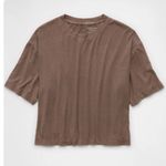 American Eagle  Outfitters Brown Top A&E Soft Sexy Boxy Shirt Photo 1