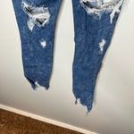 American Eagle  mom jeans blue high rise super distressed ripped denim size 00 Photo 8