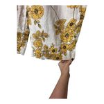 Rachel Zoe  Pants Women XS White Yellow Linen‎ Floral Cropped Wide Leg Bohemian Photo 5