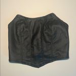 Edikted  Faux Leather Strapless Corset Crop Top Small NWT Photo 2