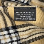 Unbranded Acrylic Plaid Fringe Check Tan Luxury Old Money Designer Fancy Scarf Photo 2