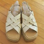 Maeve NEW  Anthropologie 39 US 8 8.5 Open Toe Fisherman Sandals Lug Sole Beige Photo 2