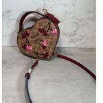 Coach Cherry Print Heart Crossbody Brown Bag - Leather Purse, Gift-Ready! Photo 10