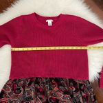 Westbound Burgundy Paisley Sweater BOHO Top Photo 2