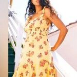 Urban Outfitters  Festival Ruffle Floral Yellow Mini Dress Womens Small Sundress Photo 0