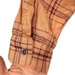 Free People No Limits Boho Plaid Linen Button Up Shirt L Photo 13