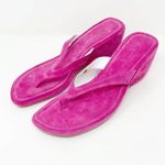 Bubblegum La Canadienne Suede Wedge Thong Sandal size 41  Pink Fuscia Barbiecore Photo 1