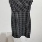 Banana Republic  Black Plaid Midi Sheath Dress Sz 6 Photo 3