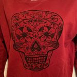 Divided H&M Dark Red Sugar Skull Sweatshirt Photo 1