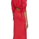 Tibi  Midi Red Open Back terry Sweatshirt Dress small Photo 0