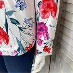 st. john's bay St. John’s Bay Active Floral Full Zip Track Jacket White Pink Petite Small Photo 6