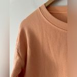 Athleta  Coaster Luxe Waffle Bright Peach Pullover Sweatshirt Photo 2