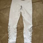 Fabletics Dynamic High-Waisted  Lattice 7/8 Leggings White Small Photo 3