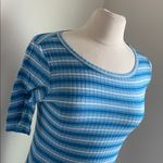 LuLaRoe  Striped Dress  Women's Sz Small Blue White Tshirt Dress Photo 1