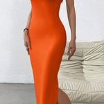 SheIn Orange Maxi Dress Bodycon Photo 0