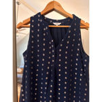 Crown & Ivy Women's  Navy‎ & Gold Polka Dot Blouse Size S Photo 1