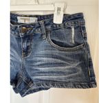 Y2K T Five Denim Shorts Size 7 Distressed High Rise Festival Summer Retro Beach Blue Photo 2