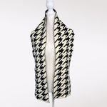 Reversible Knit Scarf Black White Bold Pattern Wool Blend Look Photo 4