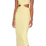 MISHA Alia midi dress halter neck criss cross open back bodycon cutout butter Yellow Size 2 Photo 11