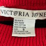 Victoria Jones Vintage Sweater Women S Red Oversized Long Sleeve Pullover Beaded Photo 6