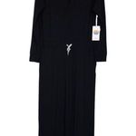 Vuori Women's Lux Intentions Jumpsuit Large L/S Straight Wide Leg Black New Photo 1