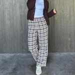 Uniqlo Flannel Pants | Checked NWT Brown Large Photo 8