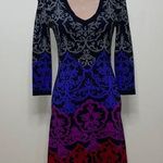 Laundry by Shelli Segal Elegant Multicolor Patterned Sweater Dress Size XS Photo 0