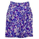 Anthropologie  Fei Floral Silk Pencil Skirt Sequin Blue Purple 8 Photo 1