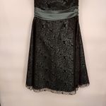 Vintage Y2K Formal Dress Juniors Large Blue Black Lace Whimsigoth Fairy Sparkle Photo 3