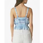Lucky Brand 🩵 NEW  Women’s Plaid Front Button Down Peplum Ruffled Crop Tank 🩵 Photo 5