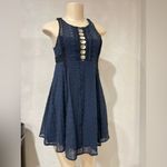 Free People Wherever You Go Navy Black Lace Mini Dress Size 0 Blue Photo 11