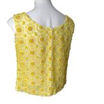 VTG Harilela’s Hand Beaded Lace and Satin Sleeveless Top, Sz 38 Yellow Photo 3