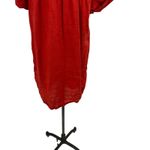 J.Crew  Relaxed-Fit Linen Shirt-Dress Short Sleeve Button Down Red Size Large Photo 8