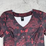 Disney Dress Womens Small Red Black Mulan Button Front Hot Topic Casual Fandom Photo 3