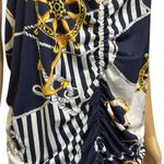 Venus  Nautical Ruching Tankini Swim Tank Top Navy White and Gold Plus Size 3X Photo 4